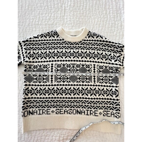 Tuckernuck NEW Charcoal and Cream Fair Isle Sandwick Pullover Sweater Size S - Picture 7 of 9